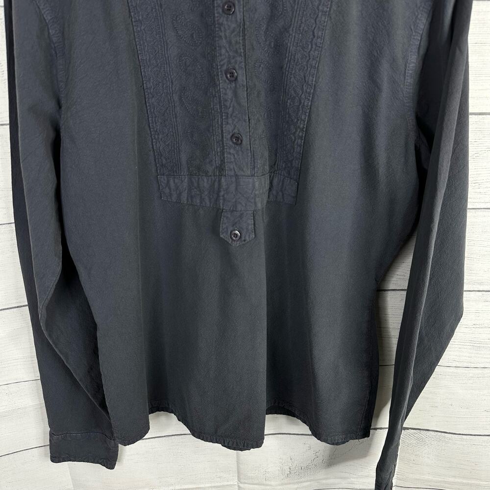 Scully Womens size Small Blue Embroidered Western Paisley Bib Popover Mollie Top - Picture 5 of 10
